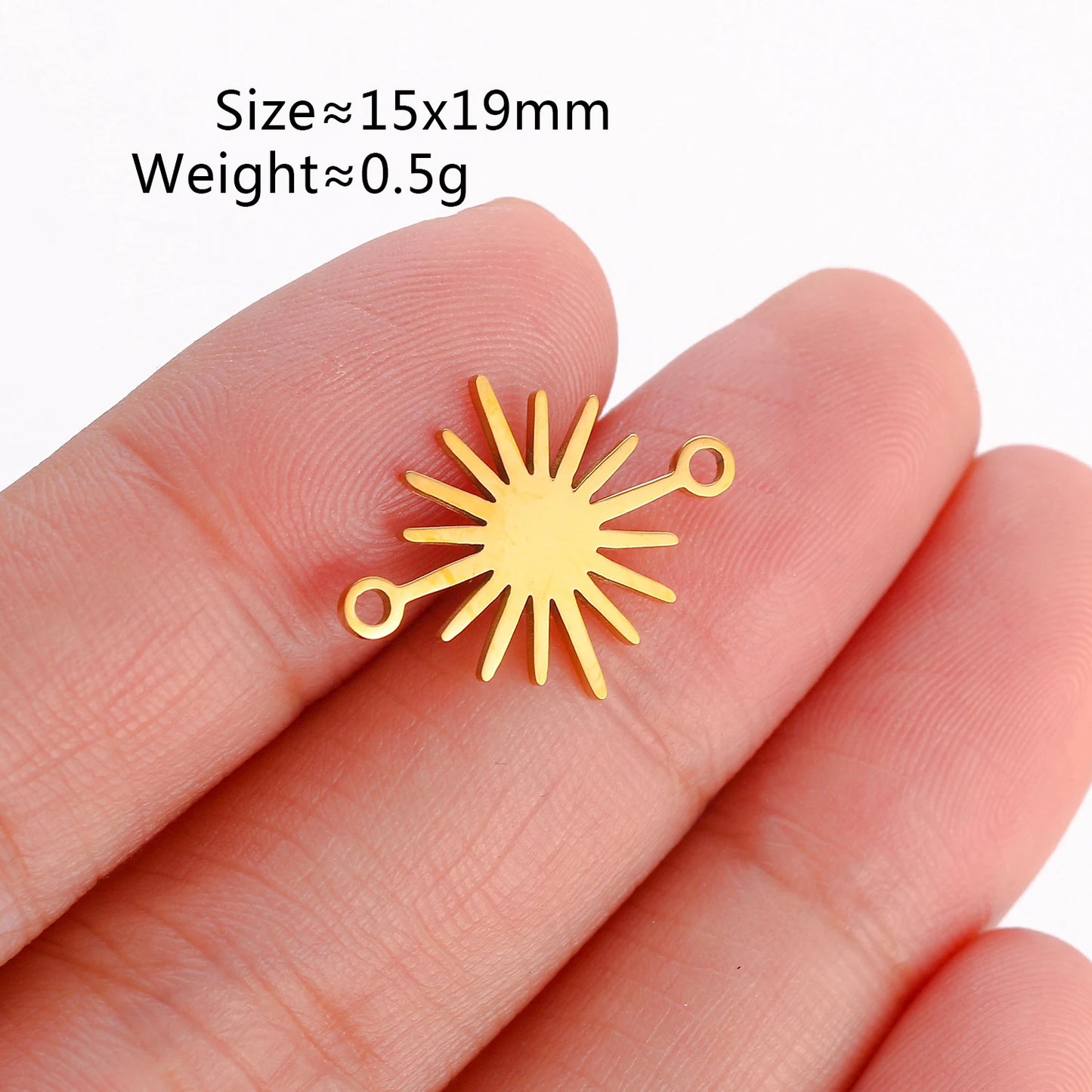 5Pcs Stainless Steel Moon&Sun&Star Charm Jewelry Making Accessories Supplies DIY Necklace Bracelet Celestial Pendants Findings