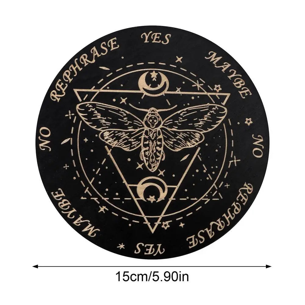 Wooden Pendulum Board moon Star Divination Energy Carven Plate Healing Meditation Board Ornaments Metaphysical Altar Ouija Board