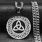 Viking Witch Celtic Knot Pendant Necklace Stainless Steel Men Chain Odin Gothic Necklace Protection Amulet Jewelry nudo de bruja