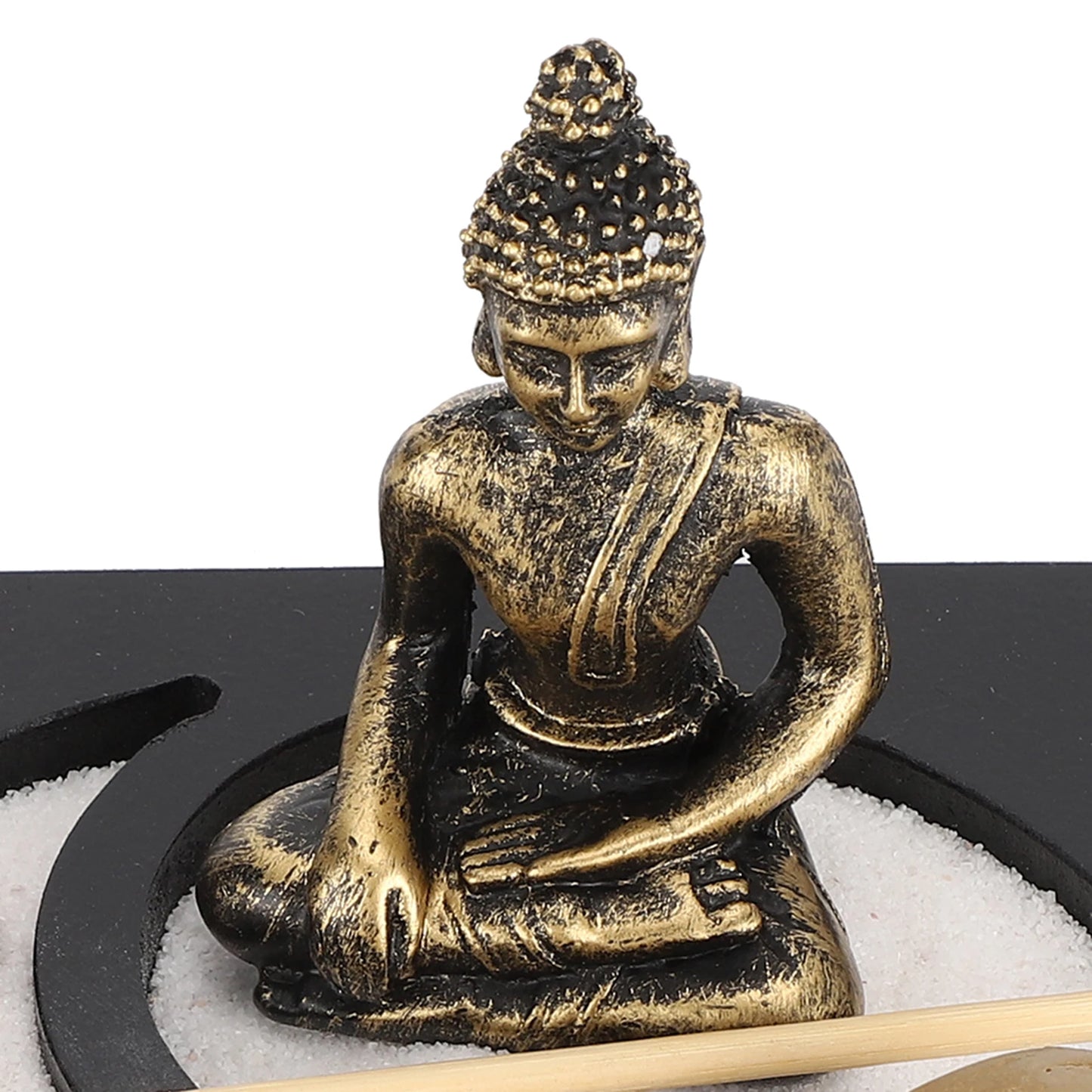 Buddha Sand Tray Zen Garden Decor Resin Craft Home Ornament for Living Room Desktop Meditation Focus Innovative Mindful Gift