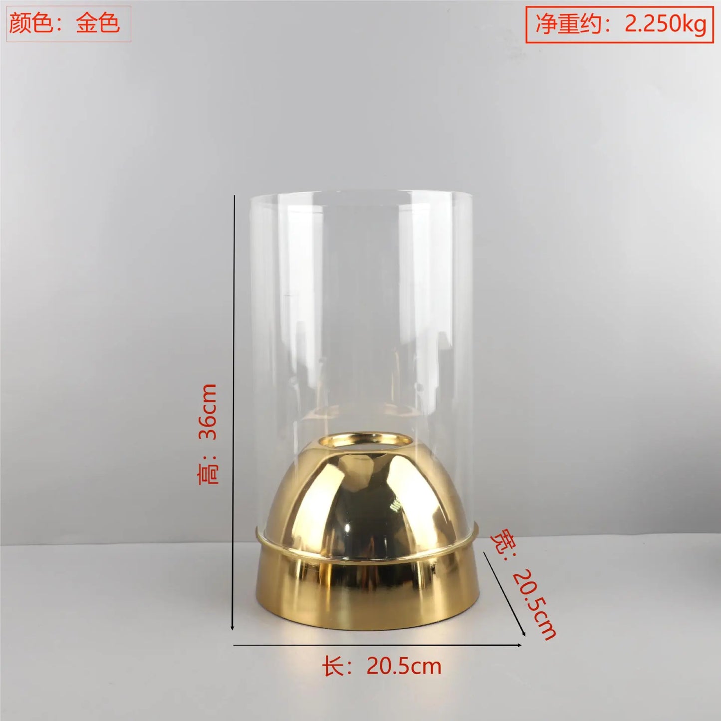 Geometric Metal Glass Menorah Candelabrum Candlestick Gold Semicircle Candle Holders Home Decoration Accessories Centerpieces