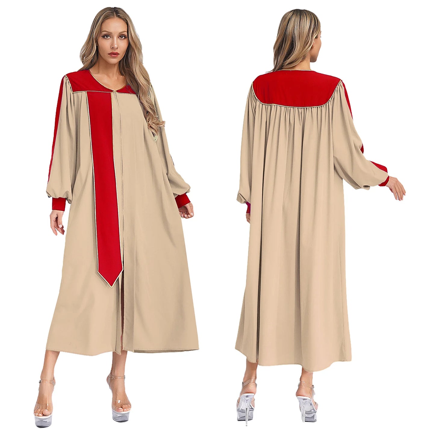 Women Church Clergy Robe Baptism Confirmation Officiant Costume Priest Preacher Dresses Choir Performance Praise Worship Dress