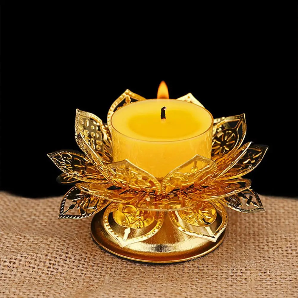 Gold Lotus Seat Ghee Lamp Holder Incense Burner Butter Lamp Tea Light Holder Tibetan Copper Oil Lamp Altar Decoration Supplies