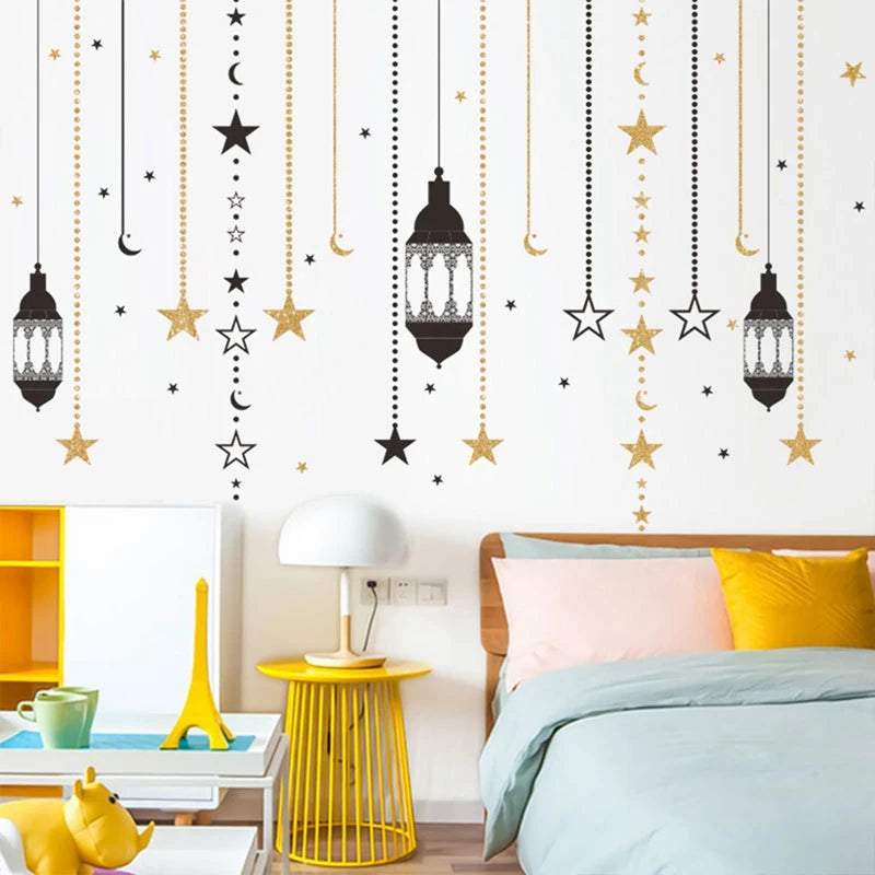 Eid Mubarak Wall Stickers Kareem Ramadan Decoration 2025 For Home Islamic Muslim Party Decor Mubarak Ramadan Window Sticker Gift