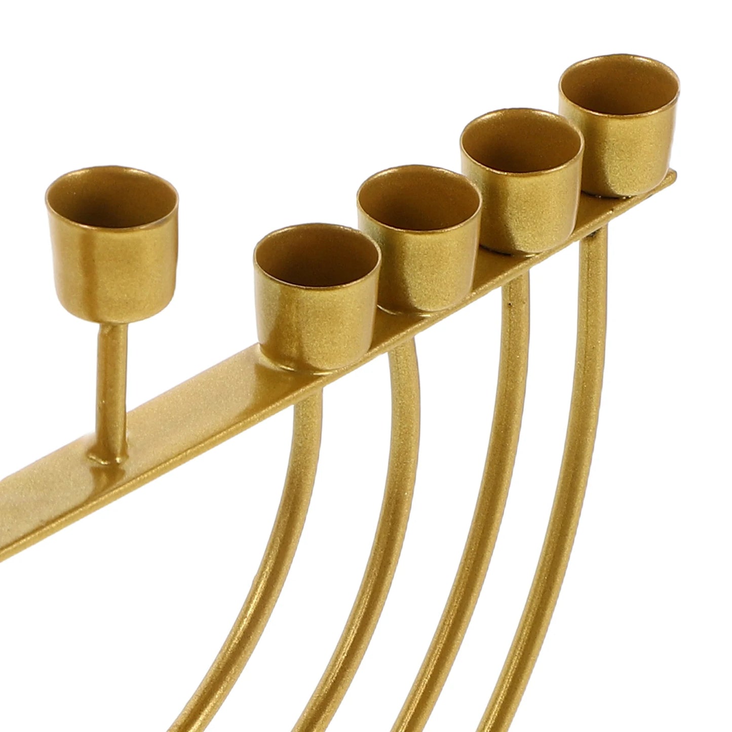 1pc 9-Branch Pillar Stand Hanukkah Menorah Holder Religious Hanukkah Candlestick Ornament Jewish Festival Supplies