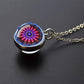 Sacred Geometry-Metatron's Cube Necklaces Sri Yantra Mandala Double Side Glass Ball Pendant Necklace Buddhist Yoga Jewelry Gift