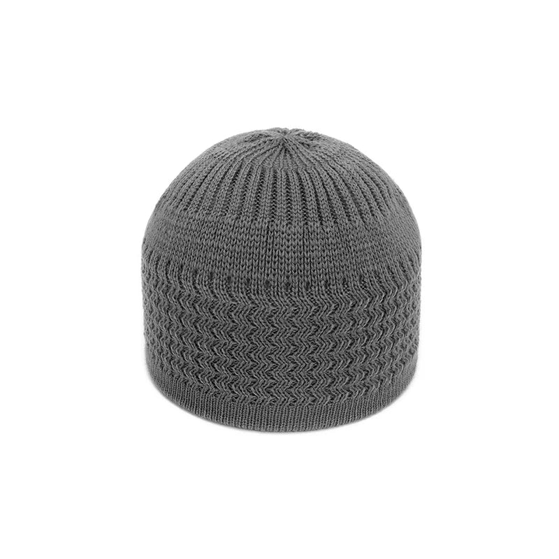 New Spring Knitted Muslim Men Prayer Hats Unisex Beanies Cap Warm Islamic Ramadan Jewish Kippah Homme Hat Men's Wrap Head Caps