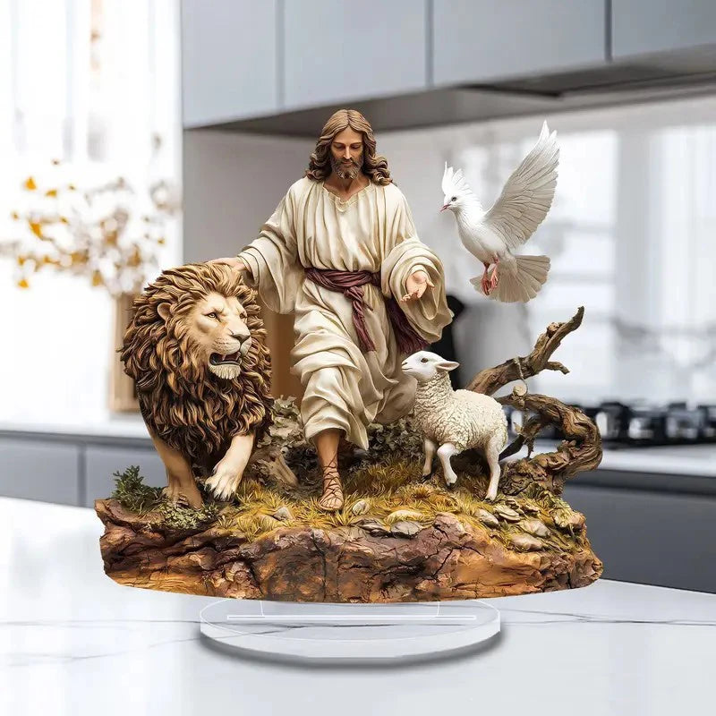 NEW Nativity Centerpiece 2D Acrylic Jesus Birth Scene for Tabletop Decor Elegant Holiday Party Ornament, Gift for Home & Office