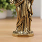Brass Jesus Figurine Desktop Decoration Sacred Heart of Jesus Statue Miniature Christian Sculpture Handmade Look for Christians