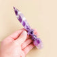 1PC Natural Crystal Athame Model Hand Carved Obsidian Chevron Amethyst Crystal Knife Witchcraft Altar Decor