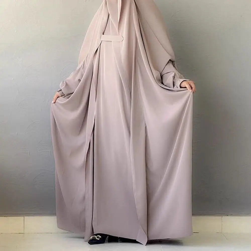 Eid Muslim Abaya Women Dresses Modest One Piece Long Robe Headscarf Jalabiya Ramadan Morocco Dubai Abayas Kaftan Islam Vestidos