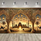 Eid al Fitr Party Supplie Decoration Backdrop Islamic Mosque Architecture Mubarak Ramadan Party Festival Celebration Banner