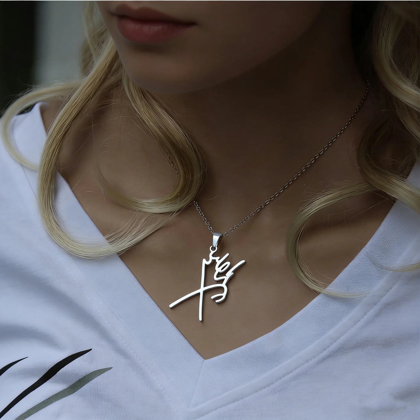 Customized Mohammed Reza Pahlavi King Signature Necklace Stainless Steel Persian Royal Seal Fashion Jewelry Honor Identity Great