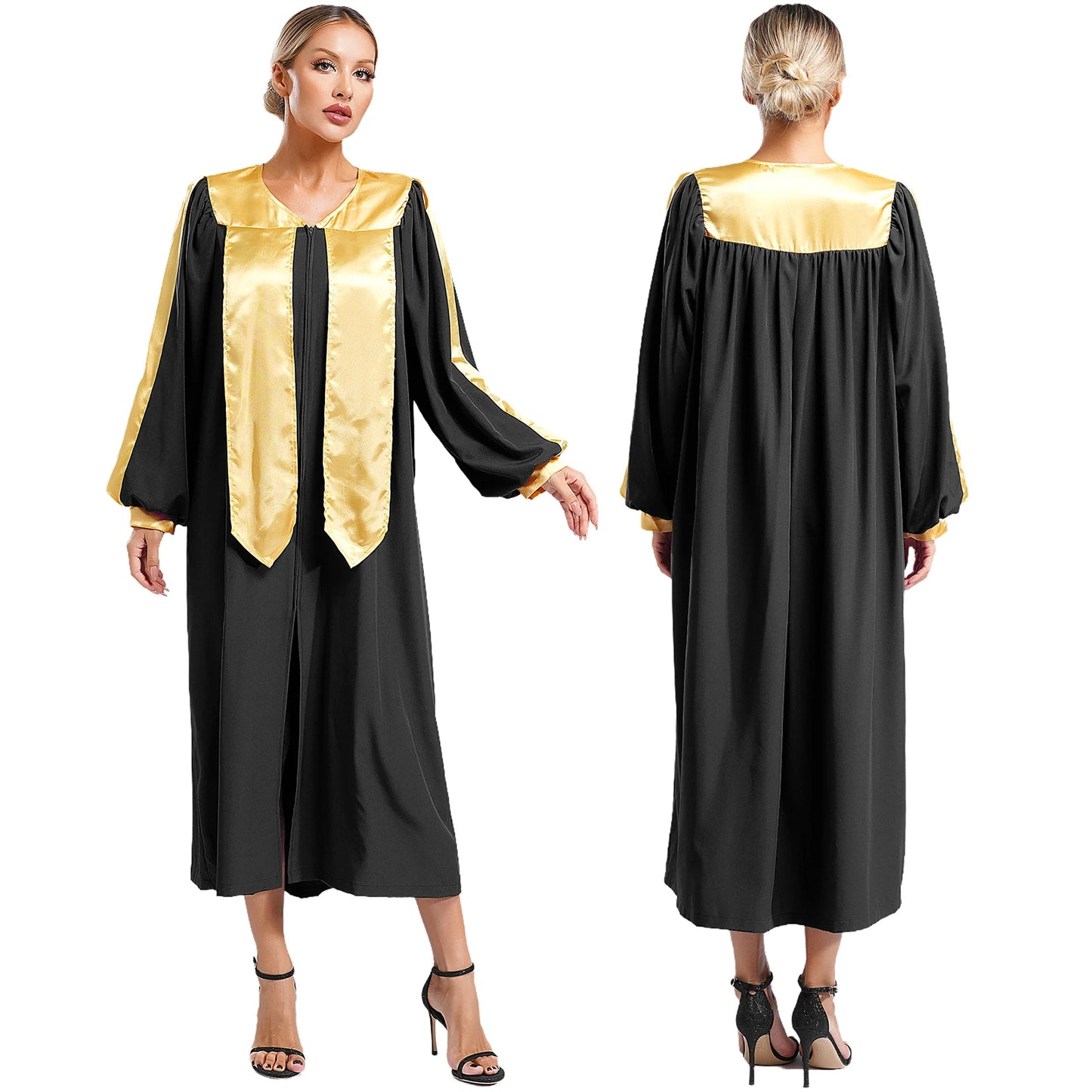 Women Church Clergy Robe Baptism Confirmation Officiant Costume Priest Preacher Dresses Choir Performance Praise Worship Dress