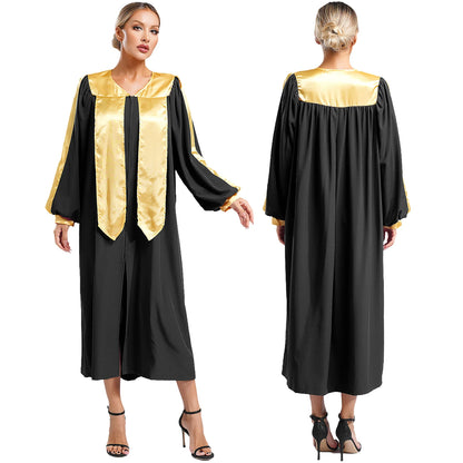 Women Church Clergy Robe Baptism Confirmation Officiant Costume Priest Preacher Dresses Choir Performance Praise Worship Dress