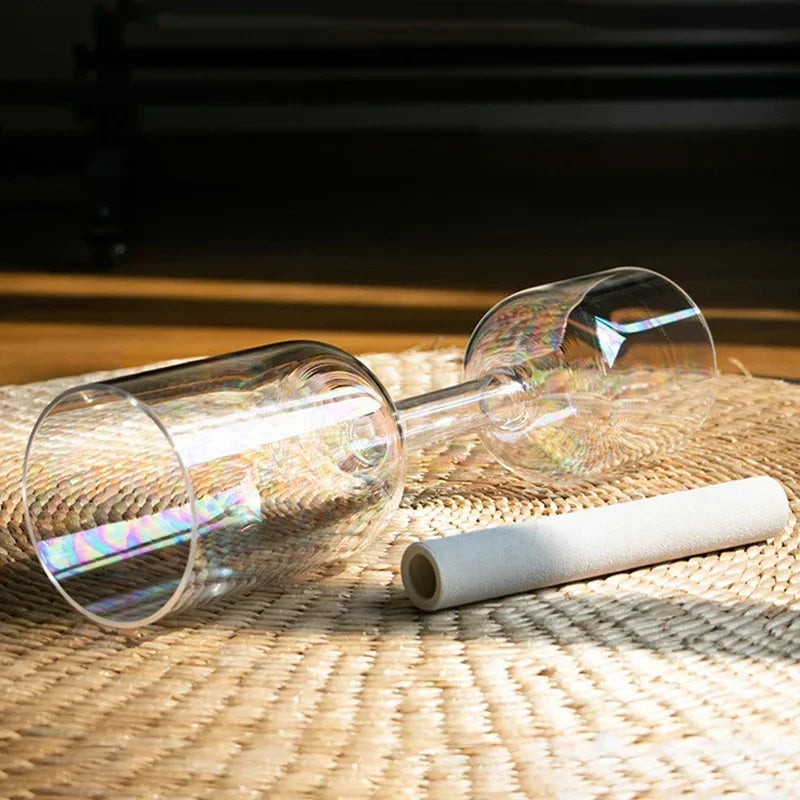 Transparent Crystal Singing Bowl Hand-held Yoga Meditation Singing Bowls Double Headed Sound Healing Percussion Instruments