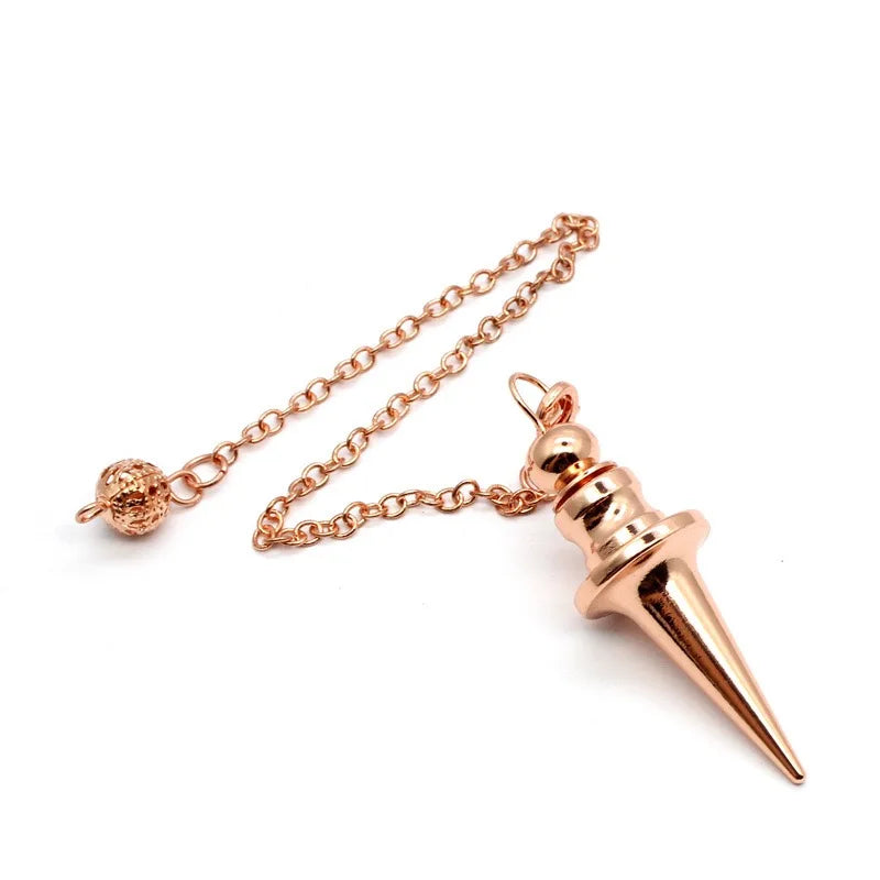 Cone 100% Copper Brass Metal Pendant Pendulum for Divination Dowsing Reiki Healing Egyptian Isis Pendulos Professional  A001