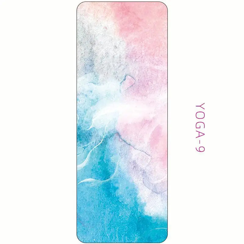 Zen Rhyme 1mm Natural Rubber Suede Yoga Mat Foldable Portable Anti-Slip Drape Gym Meditation Fitness Workout Gymnastics