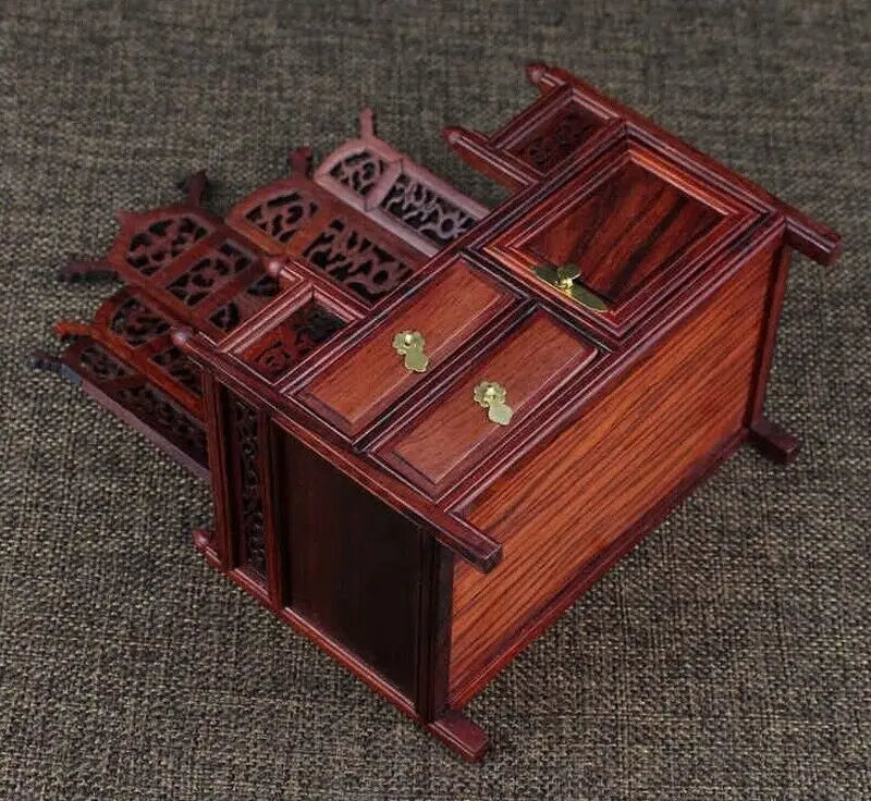 Fine Rosewood Hand Carved Miniature Display Table Buddha Altar Butsudan Shrine Praying