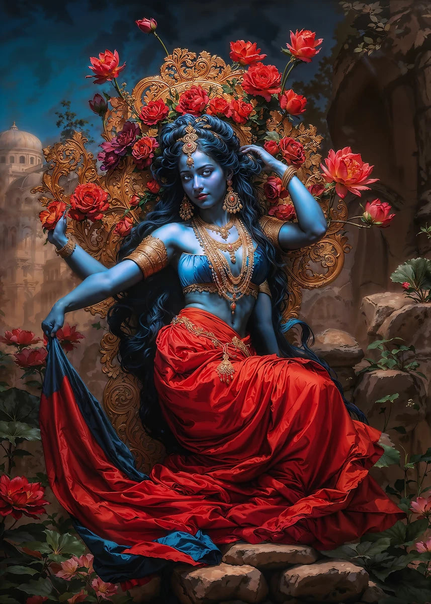 Hindu God Lord Krishna Shiva Ganesha Meditation Indian Traditional Artwork Poster Canvas Painting Wall Pictures Home Decor Gift