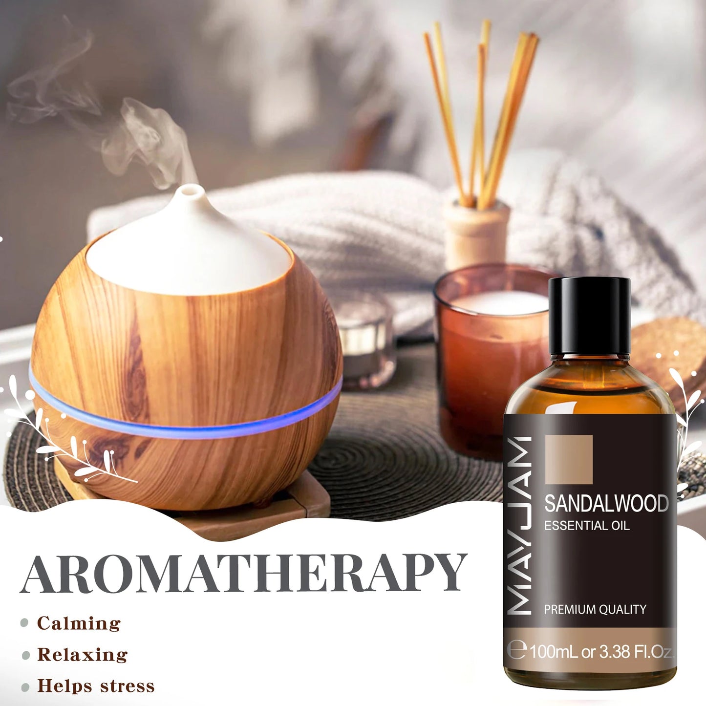 MAYJAM 100ml Pure Essential Oil with Glass Dropper, Aromatherapy Essential Oils Lavender Eucalyptus Rosemary Vanilla Aroma Oil