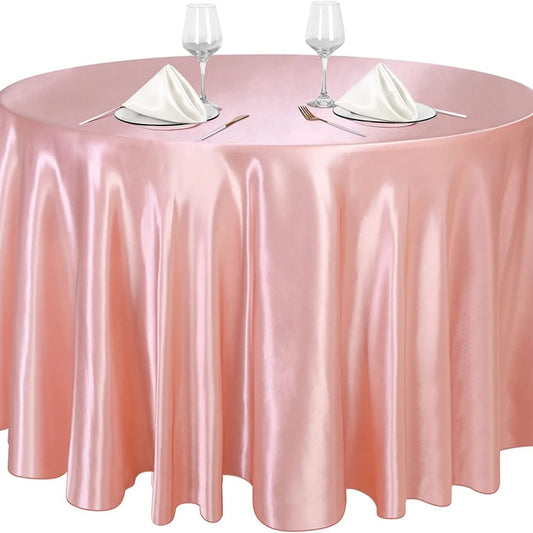 Rose Gold Satin Tablecloth,Nordic Style Elegance Wedding Dust-Proof Table Cover,For Dinning Birthday Party Tabletop Decor