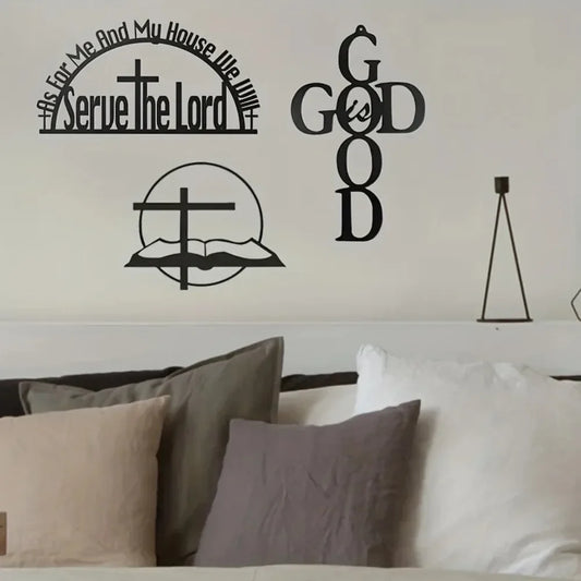 As For Me and My House Sign 2024 Black metal Bible verse wall decor, Christian inspirational wall art for home