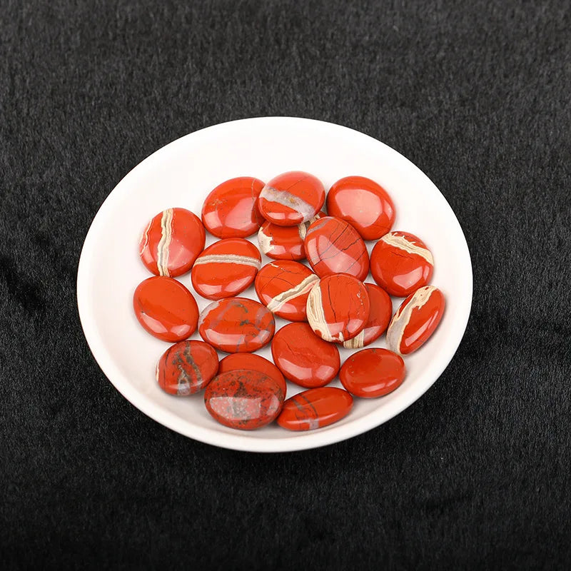 JH18-1 5/10Pcs Natural Crystal Palm Stone, 2cm Oval Shaped Raw Gemstone for Handheld Worry Stone Reiki Healing Massage Decor