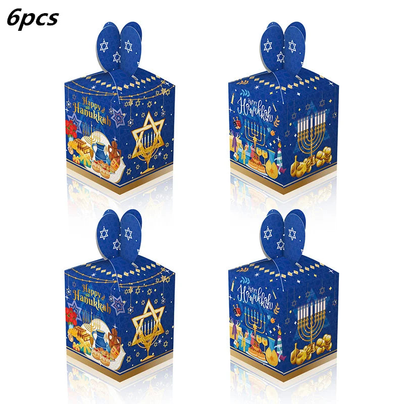 Jewish Hanukkah Birthday Party Decoration Cake Topper Balloon Candle Chanukah Party Supplies Tableware Banner Backdrop
