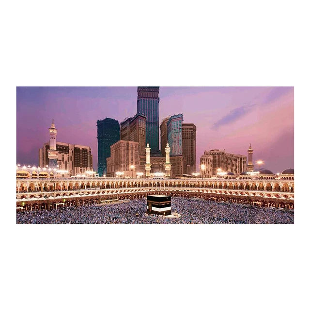 Holy City Mecca Islamic Sacred Landscape Muslim Mosque Canvas Paintings Poster and Print Wall Art Pictures for Living Home Decor