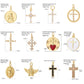 Goth Cross Chrams for Jewelry Making Supplies Golden Angel Charm Stainless Steel Long Chain Dijes Diy Necklace Earring Bracelet