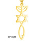 Teamer Stainless Steel Jewish Star of David Israel Map Hebrew Letter Charm Pendant for Jewelry Making Necklace DIY Wholesale