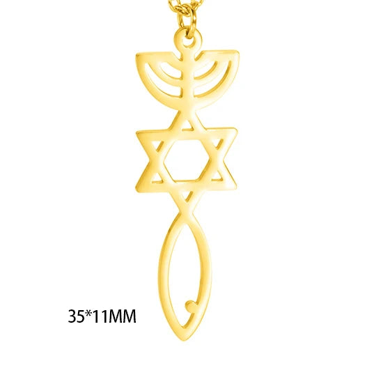 Teamer Stainless Steel Jewish Star of David Israel Map Hebrew Letter Charm Pendant for Jewelry Making Necklace DIY Wholesale