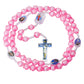 Cottvott Colorful Acrylic Beads Rosary Necklace Cross Pendant Prayer Chaplet Confirmation Communion Jewelry Sacraments Gifts