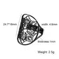 Unift Sacred Geometry Flower of Life Ring Adjustable Stainless Steel Ring Men Women Accessories Vintage Filigree Jewelry Gifts
