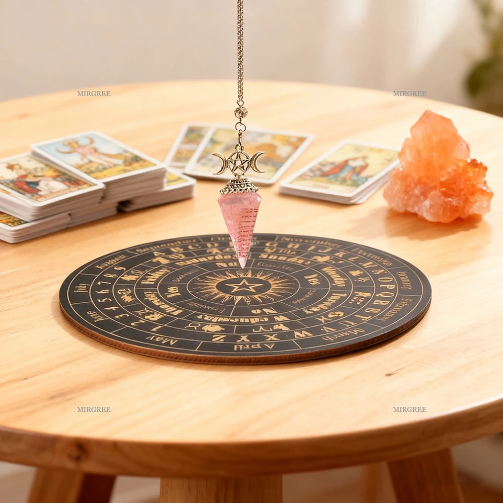 2pcs Spirit Pendulum Paired with Astrological Divination Disc, Divination Tool for Decision-making and Spiritual Rituals