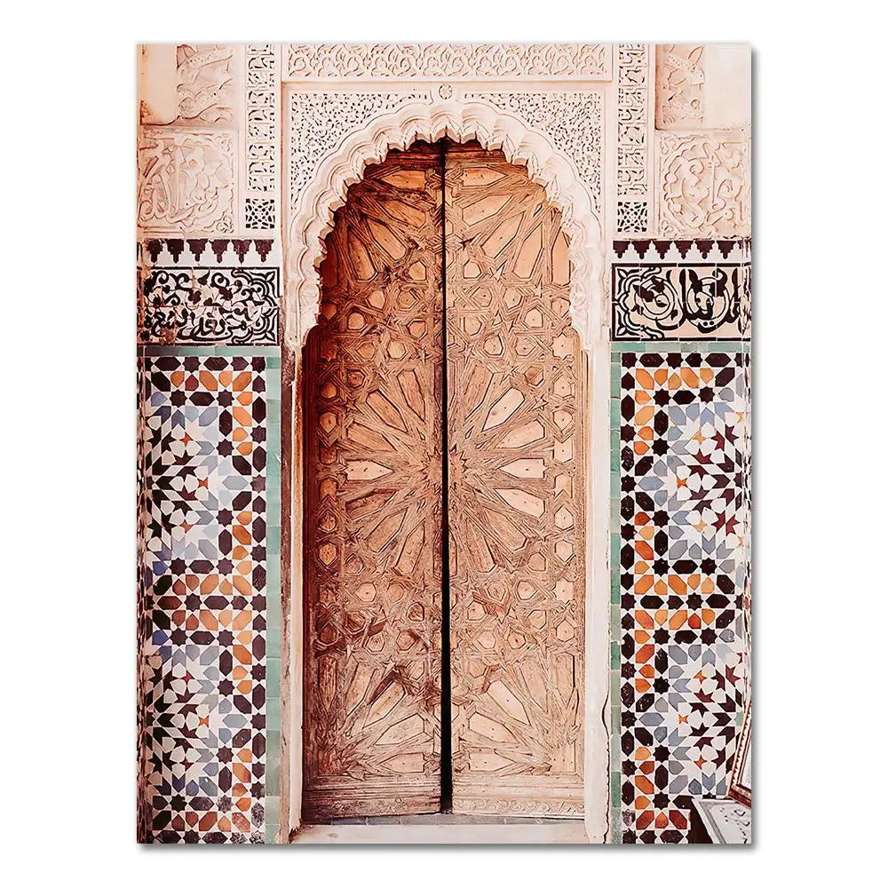 Moroccan Architecture Photography Posters and Prints Islamic Wall Art Canvas Painting Mosaic Wall Pictures for Living Room Decor