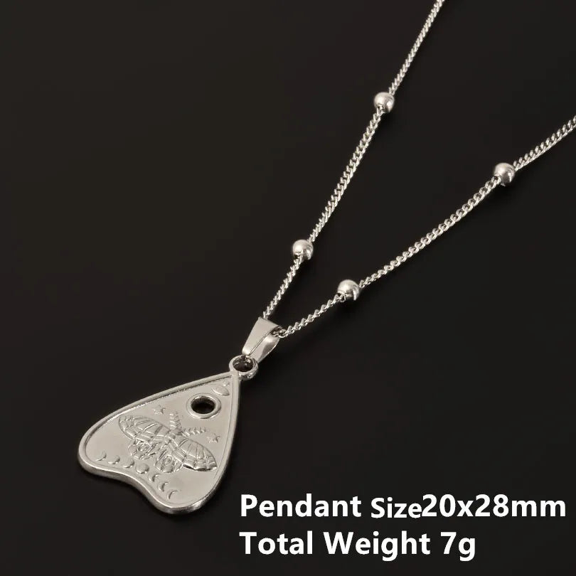 1Pc Religious Christian Catholic Sacred Heart Pendant Necklaces Stanless Steel Gothic Moth Textured Love Collares Jewelry