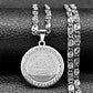 Colorful Crystal Saint Benedict Medal Necklace Women Men Stainless Steel Gold Color Chain Necklaces Jewelry San Benito N8391S05