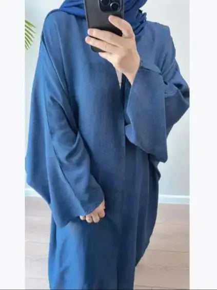 Similar Cotton Linen Batwing Kimono Abaya Dubai Islam Muslim Dress For Women Kebaya Kaftan Robe Musulmane Caftan Marocain Femme