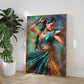 Indian Woman Folk Dance Poster Ethnic Girls Canvas Painting Print Wall Art Pictures for Living Room Home Decor Cuadros