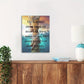 2D Flat 1pc Framed Christ Canvas Wall Art- "The Hand of God" Inspirational Quote Print, Modern Christian Religious Painting