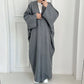 Summer Abaya Dubai Turkey Muslim Batwing Sleeves Islamic Clothing Women Hijabi Outwear Ramadan Eid Kaftan Open Front Kimono