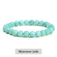 JD Natural Stone Beads Bracelet Amethyst Tiger Eye Crystal Quartz Agate Gem Beads Bangles Women Men Reiki Healling Jewelry Gift