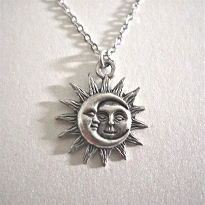 New Sun and Moon Necklace Charm Celestial Jewelry Dainty Love Friendship Soulmate Statement Punk Pendant Gift Fashion Women Men