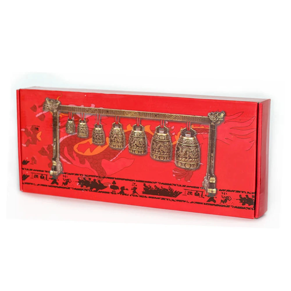 Bronze Meditation Gong With 7 Decorated Bells For Yoga Sound Healing And Relaxation Chinese Musical Percussion Instrument Set