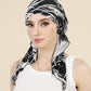 Muslim Fashion Print Hijab Turban Hats Long Tail Head Wraps Elastic Hijab Hats Breathable Chemo Cap For Women Girls