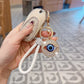 Creative Demon Eye Car Keychain Personalized Blue Eye Bag Pendant Handmade Braided Rope Key Ring Accessories