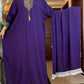 2025New Muslim Women Long Sleeve Autumn  Dress Cotton With Big Scarf Boubou Maxi Islam Women Dress African Abaya