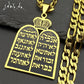 Jewish Torah Scroll Ten Commandments Necklaces Men Women Judaism Stainless Steel Gold Color Hebrew Prayer Shema Israel Jewelry